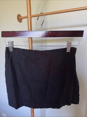 Abercrombie & Fitch Scarlett Black Linen Mini Skirt